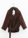 OUDE WAAG 25 Fall/Winter Teddy/Wool Patchwork Oversized Coat OW-OW-25AW-CT07W1BR440-KAFEI Coffee